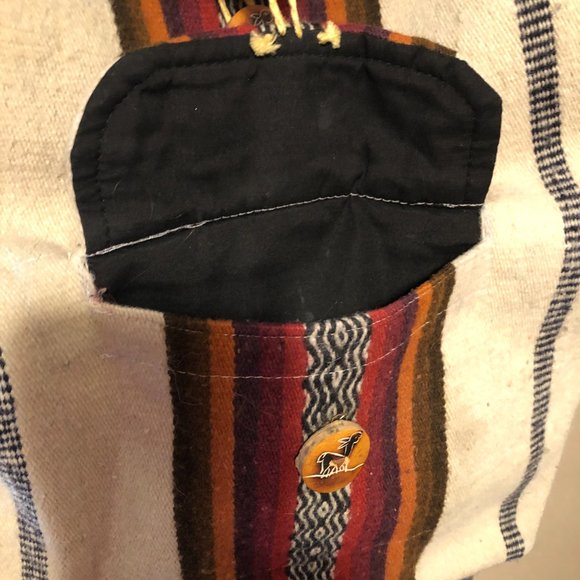 Arte Ecologico Peru Ivory Striped 100% Alpaca Wool Backpack OS - Picture 6 of 14